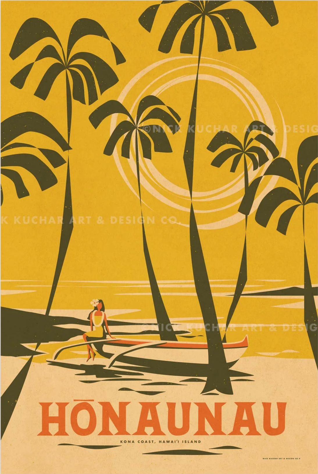 Honaunau Travel Print by Nick Kuchar