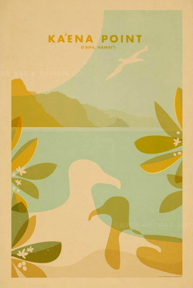 Ka'ena Point Travel Print by Nick Kuchar - NEW!