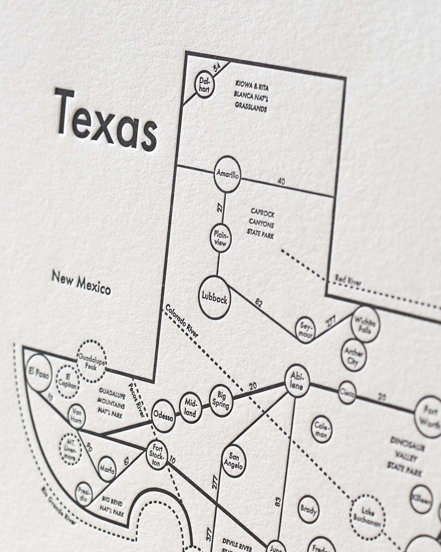 Texas Letterpress Print