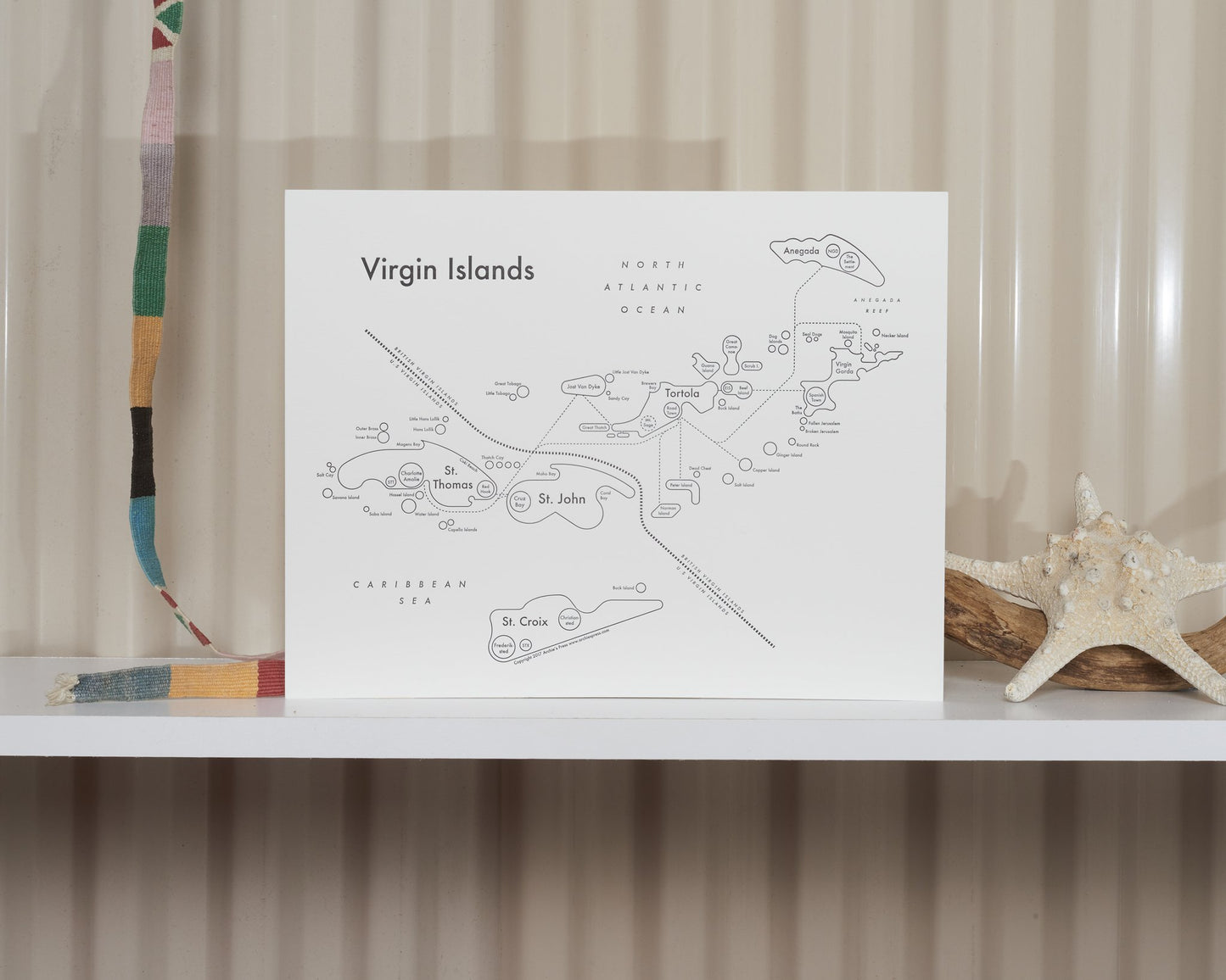 Virgin Islands Letterpress Print