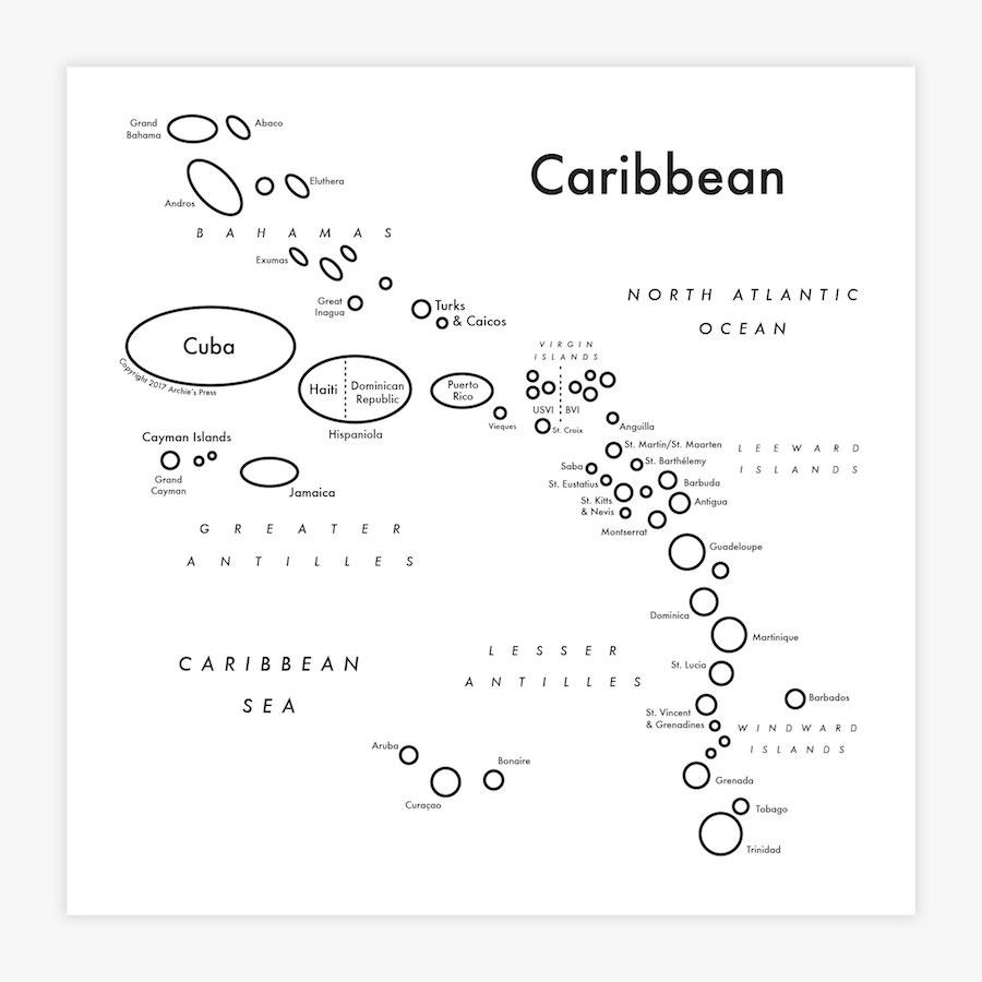 Caribbean Letterpress Print