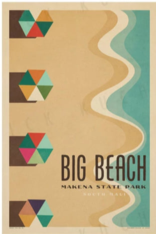 Big Beach Travel Print by Nick Kuchar