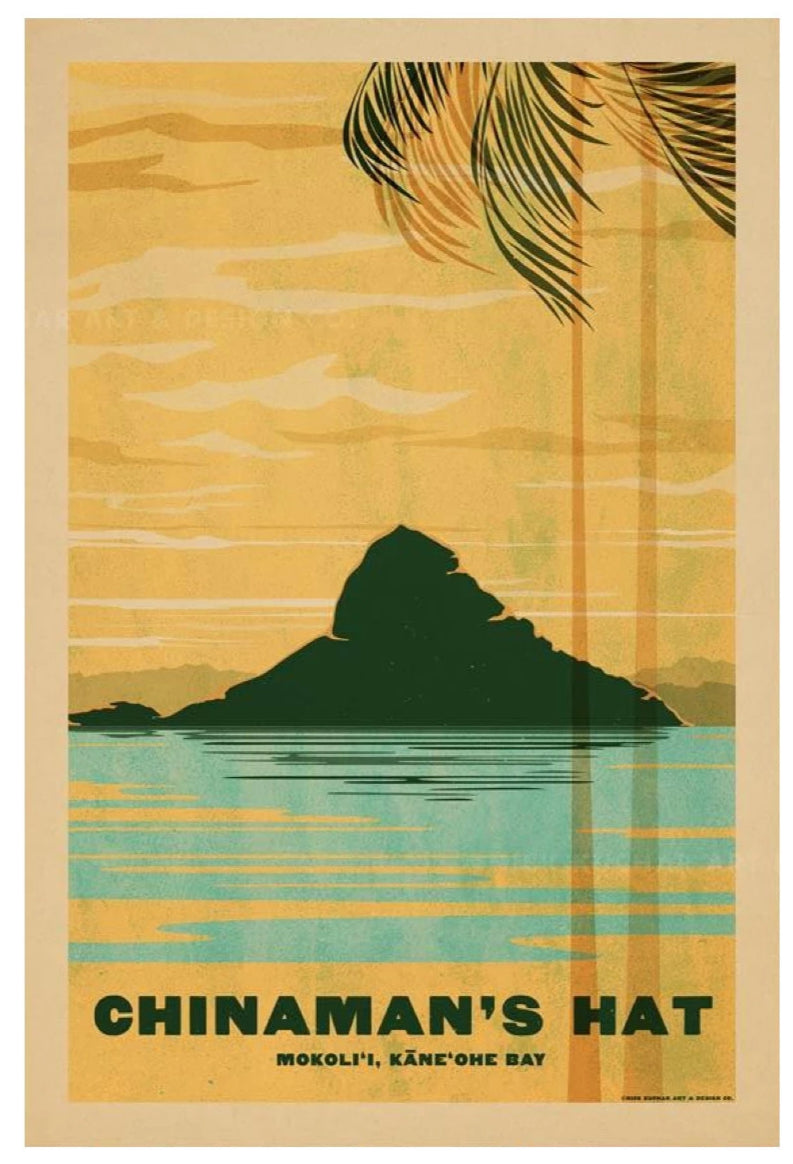 Chinaman's Hat Travel Print by Nick Kuchar