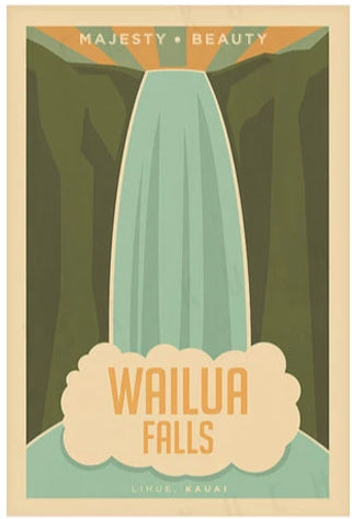 Wailua Falls Travel Print by Nick Kuchar