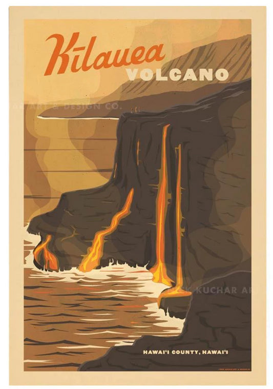 Kilauea Volcano Travel Print by Nick Kuchar