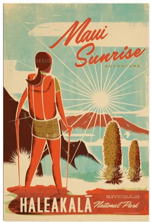 Maui Sunrise Travel Print by Nick Kuchar