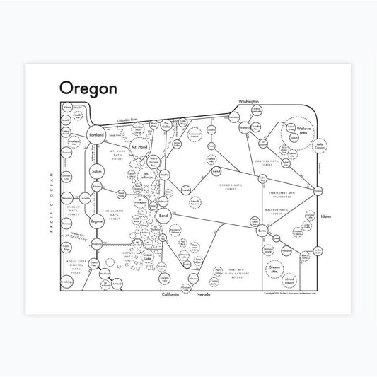 Oregon Letterpress Print