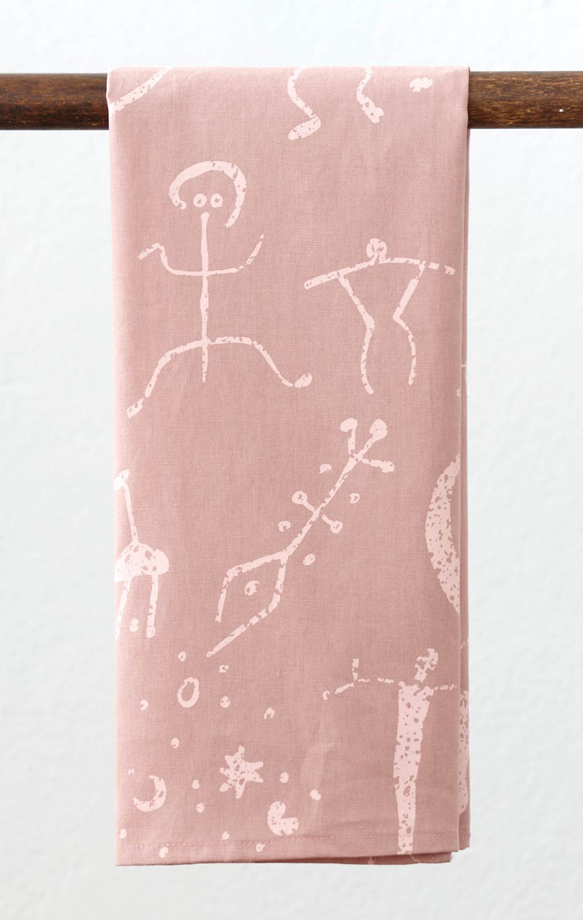 Petroglyph Linen Tea Towel - Blush