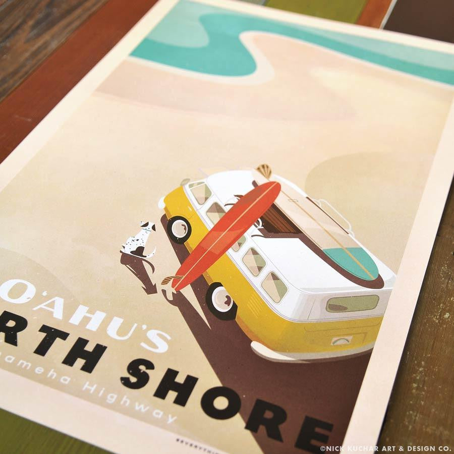 See Oahu's North Shore Travel Print by Nick Kuchar