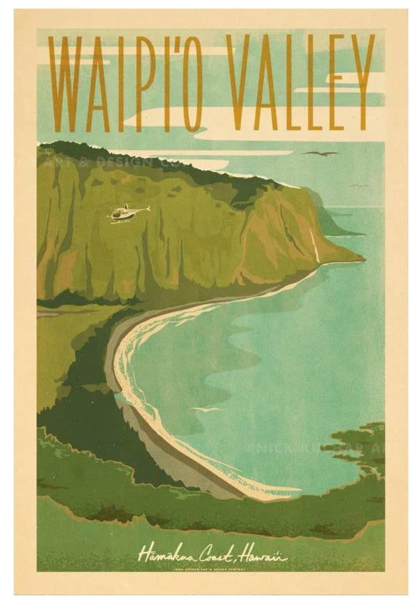 Waipio Valley Travel Print by Nick Kuchar